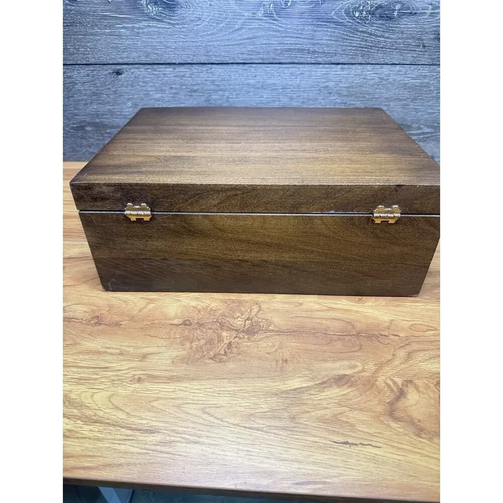 Vintage Kenized Wood Silverware Chest Drawer Flatware Storage Box Anti Tarnish